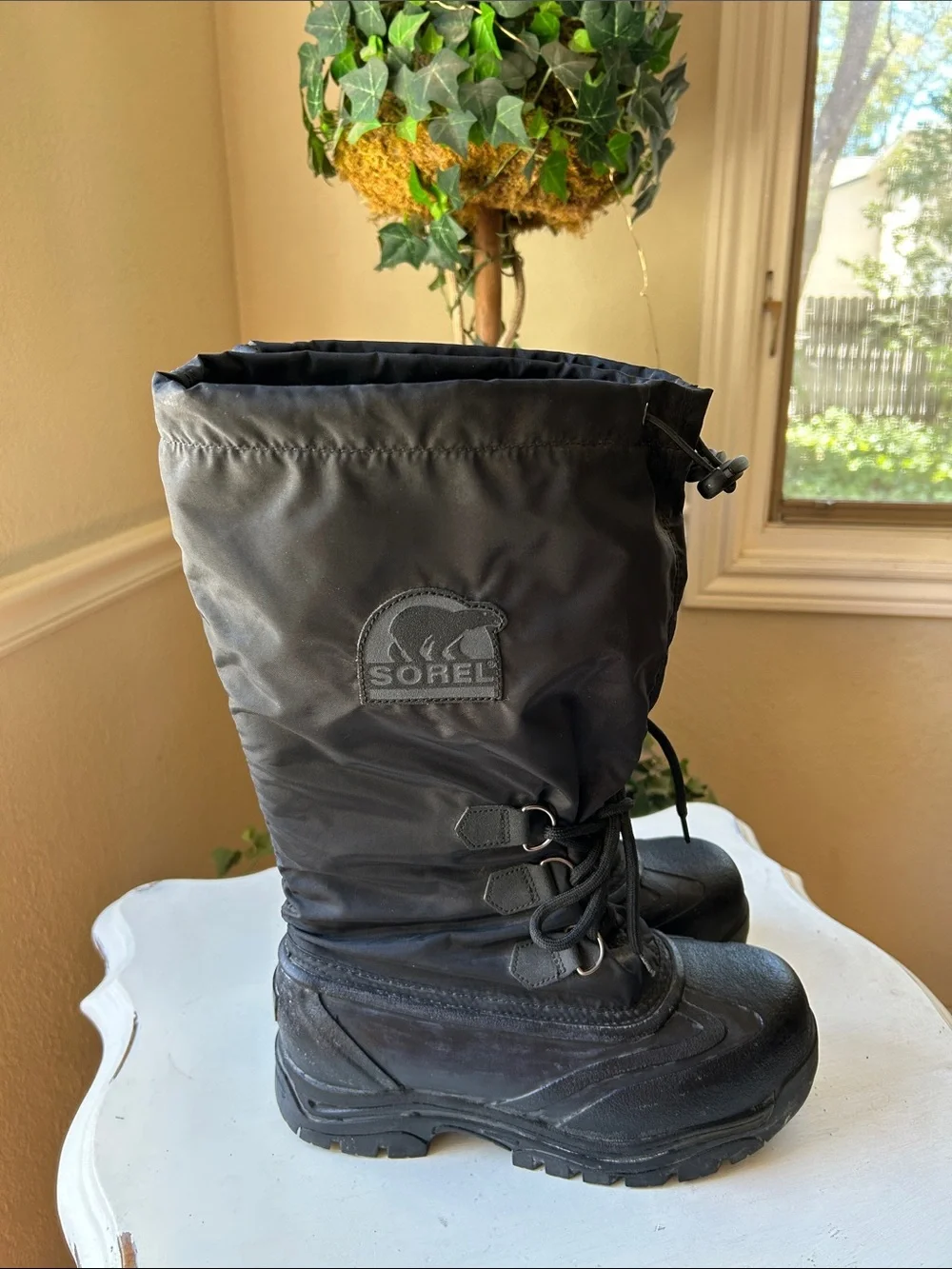 Sorel Snowlion Black Insulated Lace-Up Winter Boots Men’s Size 8